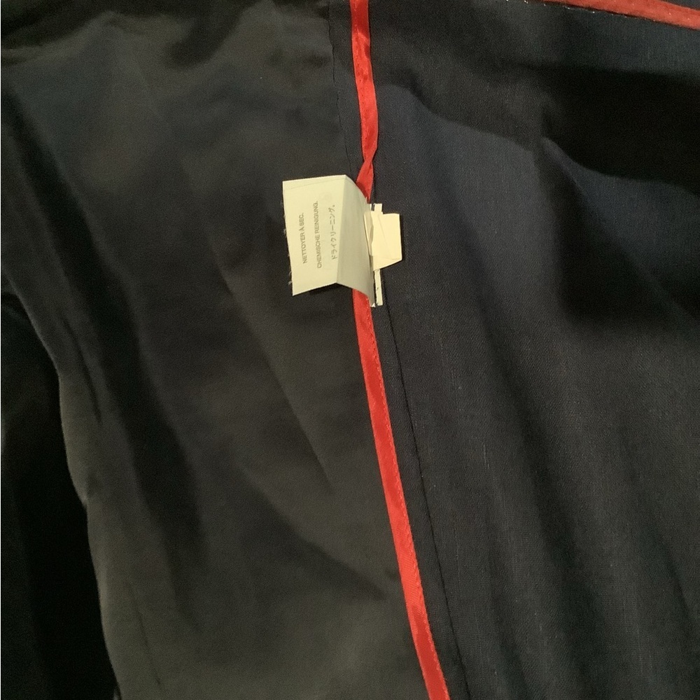 J. Crew Linen Blend Navy Blue Scalloped Lightweight Blazer 6 Academia - Picture 10 of 11